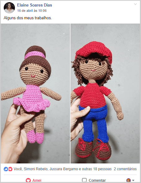 amigurumis bailarina e Mario
